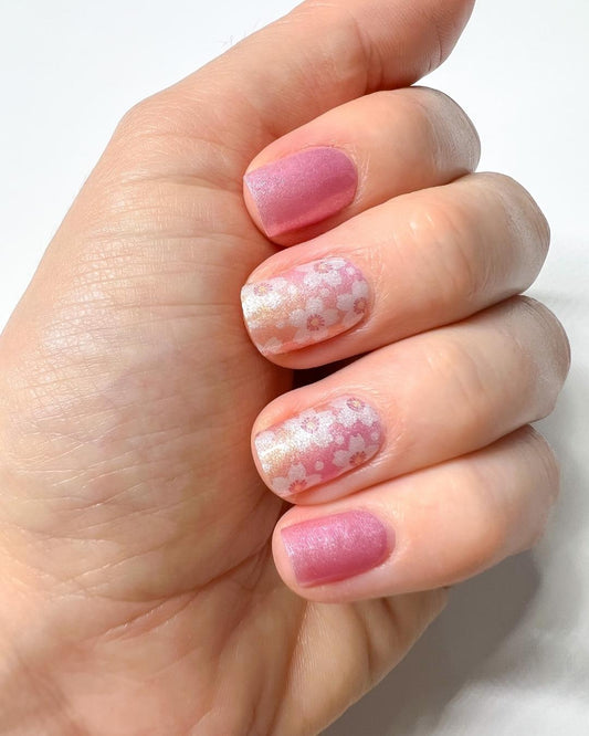 Pink & Yellow Floral - Nail Polish Wraps