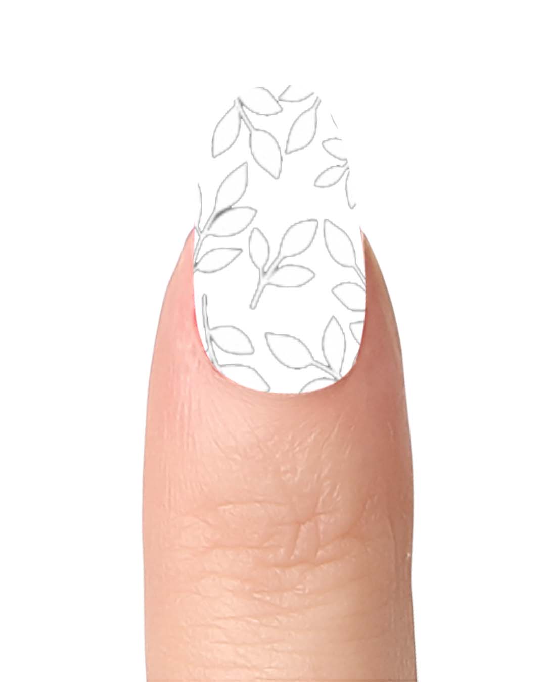 White Leaf Overlay - Nail Polish Wraps